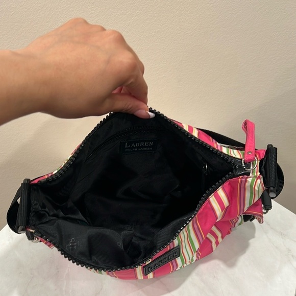 🔥Lauren Ralph Lauren Pink Striped Women's Bag🔥 - Picture 4 of 10